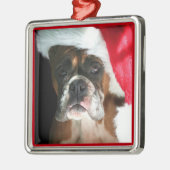 Weihnachtsboxer Silbernes Ornament (Links)