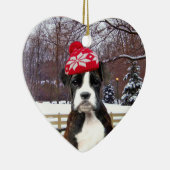 Weihnachtsboxer Welpen Keramikornament (Rechts)