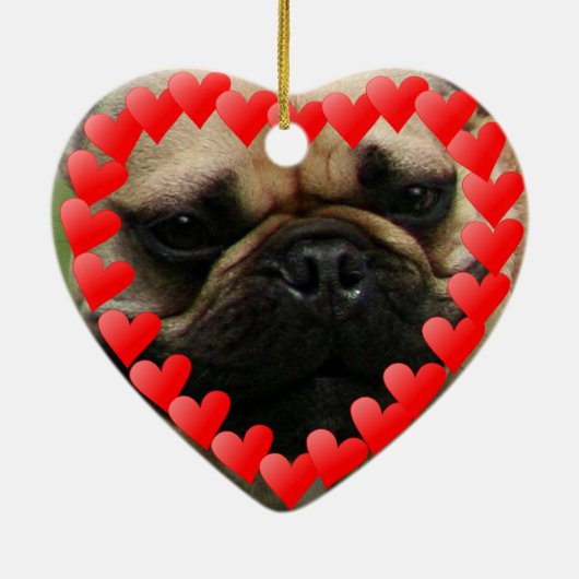 Weihnachtsboxer Welpen Keramikornament (Hinten)