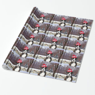 Weihnachtsboxer-Welpen-Packpapier Geschenkpapier