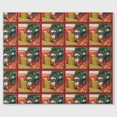 Weihnachtsboxer-Welpen-Packpapier Geschenkpapier (Flach)