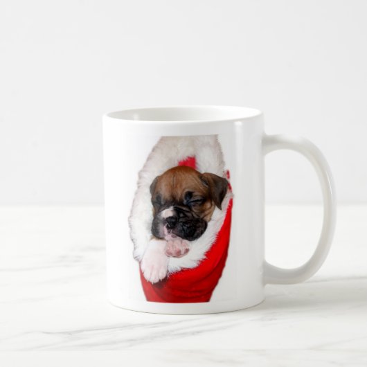 Weihnachtsboxer-Welpen-Tasse Kaffeetasse (Rechts)