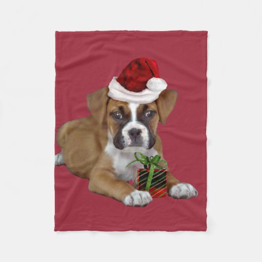 WeihnachtsboxerhundeFleecedecke Fleecedecke (Vorderseite)