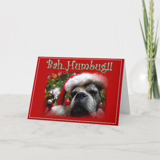 Weihnachtsboxerhundegrußkarte Feiertagskarte (Vorderseite)