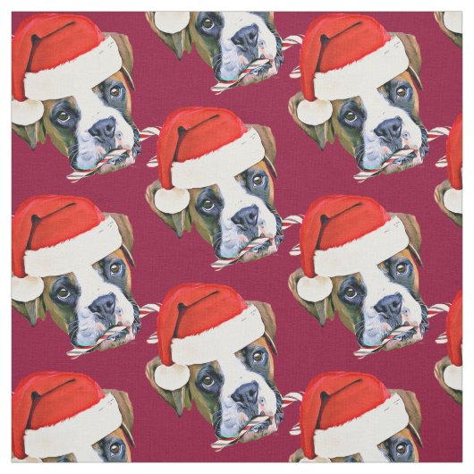 Weihnachtsboxerhundemuster Gewebe Stoff (Muster)