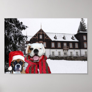 Weihnachtsboxerplakat Poster