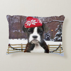 Weihnachtsboxerwelpe Dekokissen