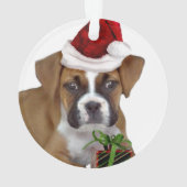 Weihnachtsboxerwelpe Ornament (Rückseite)