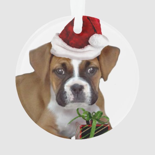 Weihnachtsboxerwelpe Ornament (Rückseite)