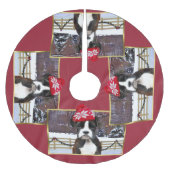 Weihnachtsboxerwelpe Polyester Weihnachtsbaumdecke (Vorderseite)