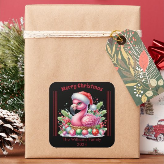 Weihnachtsbramingo mit personalisierter Touch Quadratischer Aufkleber (Feiertag)