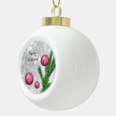 Weihnachtsbranchen und -bälle Wasserfarbe Keramik Kugel-Ornament (Rechts)