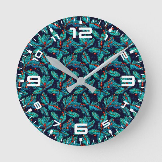 Weihnachtsbrand-Muster-82397 Runde Wanduhr (Vorderseite)