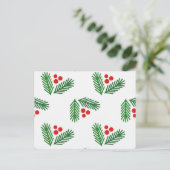 Weihnachtsbranntbeeren Feiertagspostkarte (Stehend Vorderseite)