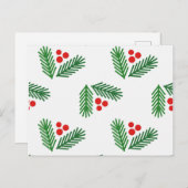 Weihnachtsbranntbeeren Feiertagspostkarte (Vorne/Hinten)