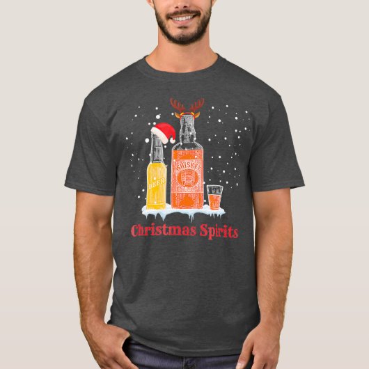 Weihnachtsbrannten Funny Drinks T-Shirt (Vorderseite)