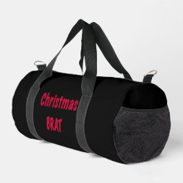 Weihnachtsbrat rot auf schwarz duffle bag