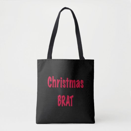 Weihnachtsbrat rot auf schwarz tasche (Vorderseite)