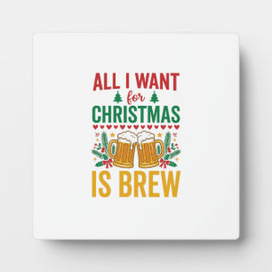 Weihnachtsbrau-Getränkedesign für Feiertage Fotoplatte