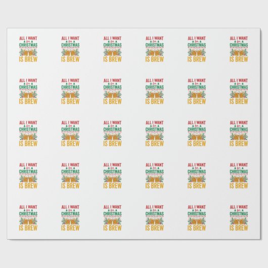 Weihnachtsbrau-Getränkedesign für Feiertage Geschenkpapier (Flach)