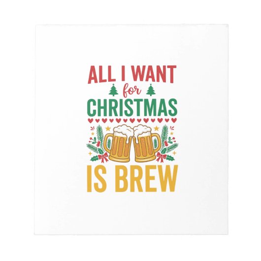 Weihnachtsbrau-Getränkedesign für Feiertage Notizblock (Vorderseite)