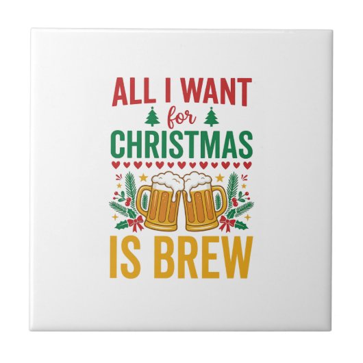 Weihnachtsbrau-Weihnachtstrank-Design Fliese (Vorderseite)