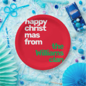 Weihnachtsbraun minimale moderne Party rot grün Pappteller (Party)