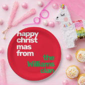 Weihnachtsbraun minimale moderne Party rot grün Pappteller (Party)