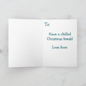 Weihnachtsbraun Relaxter Urlaub geflochten Karte (Innenseite)