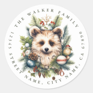 Weihnachtsbraun-Rundkleber Runder Aufkleber