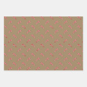 Weihnachtsbraun-rustikales Zuckerrohrmuster Geschenkpapier Set (Vorderseite 3)