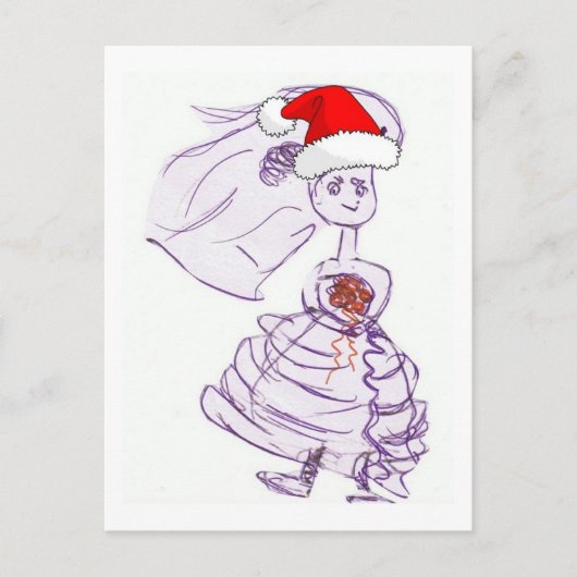 Weihnachtsbräune Feiertagspostkarte (Vorderseite)