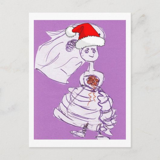 Weihnachtsbräune Feiertagspostkarte (Vorderseite)