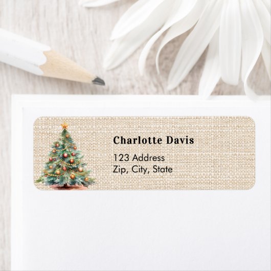 Weihnachtsbräune rustikale Rücksendeadresse (Insitu)