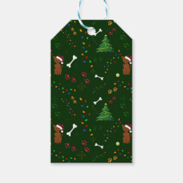 Weihnachtsbräune Weihnachtsmannmütze Geschenkanhänger