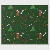 Weihnachtsbräune Weihnachtsmannmütze Geschenkpapier (Flach)