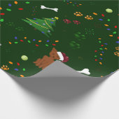 Weihnachtsbräune Weihnachtsmannmütze Geschenkpapier (Ecke)