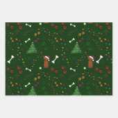 Weihnachtsbräune Weihnachtsmannmütze Geschenkpapier Set (Vorderseite 3)