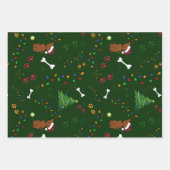 Weihnachtsbräune Weihnachtsmannmütze Geschenkpapier Set (Vorderseite 2)