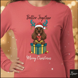 Weihnachtsbrauner Cocker Spaniel Geschenk Grafik Tri-Blend Shirt