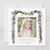 Weihnachtsbräuner Foto Square Feiertagskarte (Vorderseite)