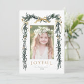 Weihnachtsbräuner Foto Weihnachtskarte Feiertagskarte (Stehend Vorderseite)