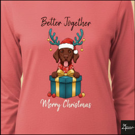 Weihnachtsbrauner Labrador-Rentier-Geschenkgrafik Tri-Blend Shirt