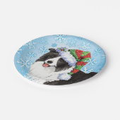 Weihnachtsbräuner Pappteller (Schrägansicht)