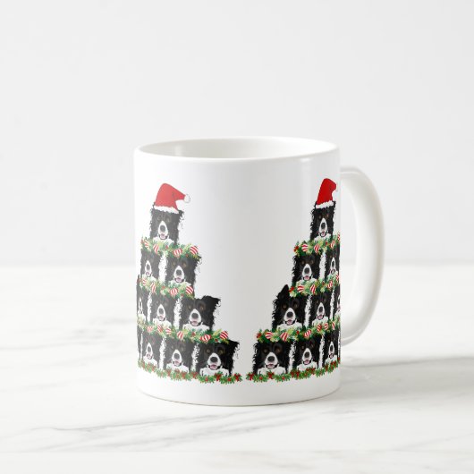 Weihnachtsbräuner Weihnachtsbaum Kaffeetasse (VorderseiteRechts)