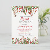 WeihnachtsBrautparty-Blumeneinladung Einladung (Stehend Vorderseite)