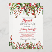 WeihnachtsBrautparty-Blumeneinladung Einladung (Vorne/Hinten)