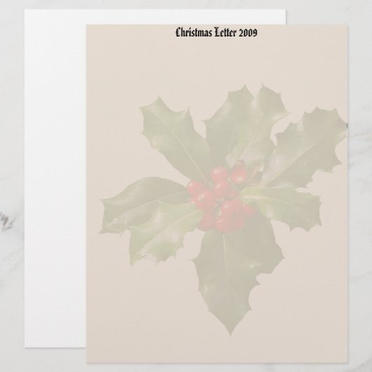 Weihnachtsbrief 2009 von Holly & Berries (Vorne/Hinten)