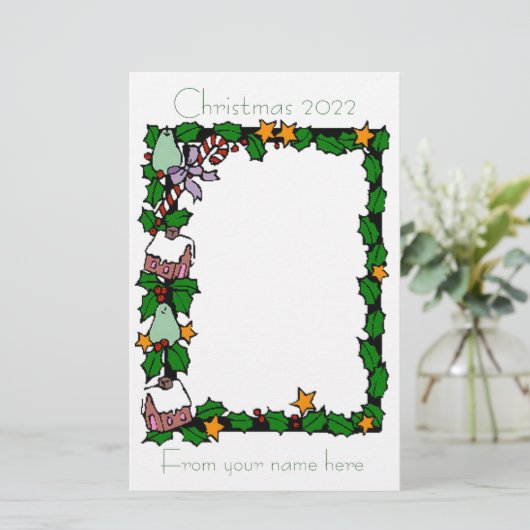 Weihnachtsbrief 2022 briefpapier (Stehend Vorderseite)