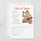 Weihnachtsbrief an den Weihnachtsmann-Bären Vorlag Einladung (Vorderseite)